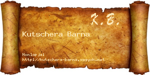 Kutschera Barna névjegykártya